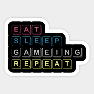 Eat Sleep Gaming Repeat Funny Meme Tee Sticker